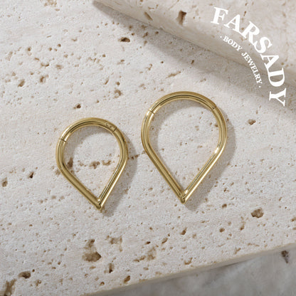 V Apex - ASTM F136 Titanium Hinged Clicker Hoop / Fits 16G Septum Ring Helix Conch Cartilage Earring / Elegant Minimal Piercing, Hypoallergenic Jewelry for Sensitive Skin