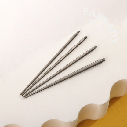 F136 Titanium Straight Insertion Taper - 18G 16G 14G Piercing Guide Pin for Internally Threaded Ear Stud Belly Button Ring Barbell