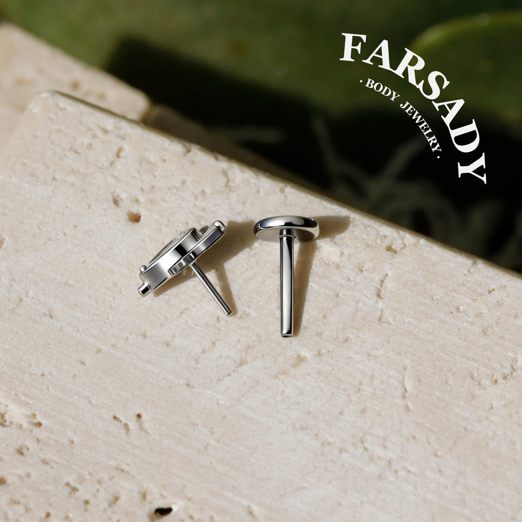 Azure Fish - 925 Silver Threadless Stud / Fits Cartilage Helix Tragus Lobe Nostril Piercing