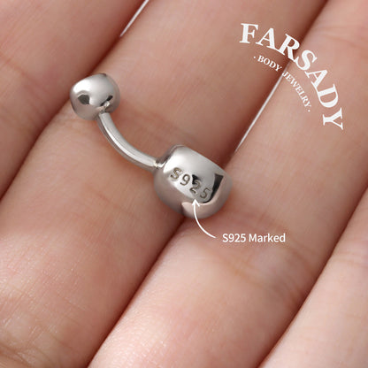Crimson Twin Gem - 925 Silver Red CZ Belly Button Ring / Fits 14G Navel Piercing