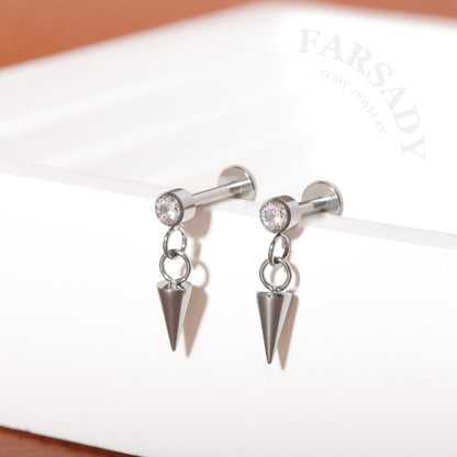 Spire Glint - F136 Titanium Internally Threaded Stud / Fits Cartilage Helix Tragus Lobe Nostril Piercing