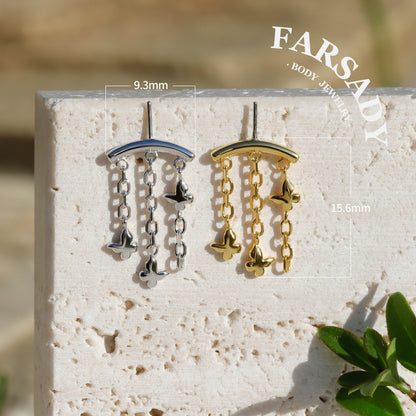 Triple Psyche - Sterling Silver Push In Stud