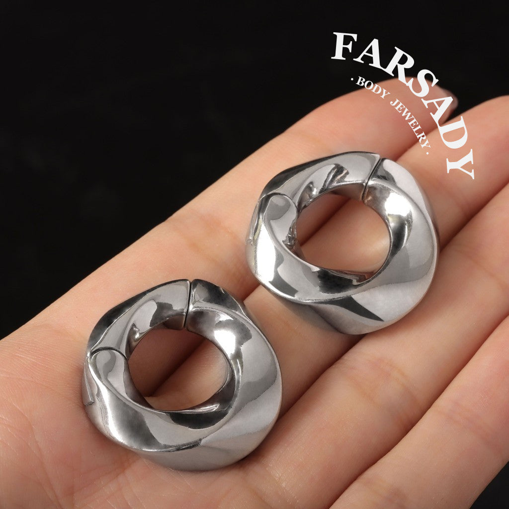 Mobius Ear Weights/ 6mm Gauge for Stretched Ear/ 2G Ear Plug/ Heavy Gauge Ring/ Ear Weights Hoop/ Ear Lobe Hanger