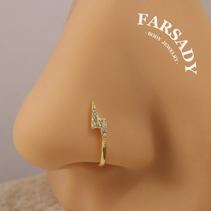 Celestial Trio Hook - 925 Silver Fake Nose Ring / Fit Non-Pierced Nose Ring