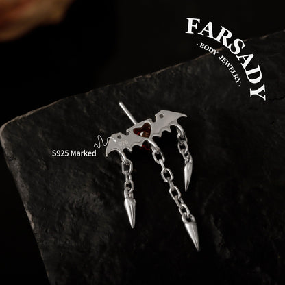Crimson Wraith - Sterling Silver Push In Stud