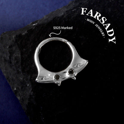16G Manta Ray Septum Ring| Sterling Silver Daith ewelry 8mm| Original Design Septum Clicker| Gold Helix Piercing| Gothic Halloween Jewelry