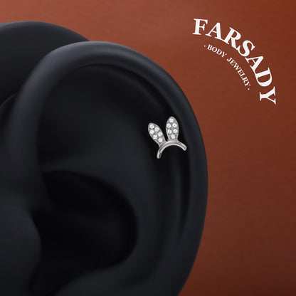 Lunar Ears - F136 Titanium Internally Threaded Stud / Fits Cartilage Helix Tragus Lobe Nostril Piercing