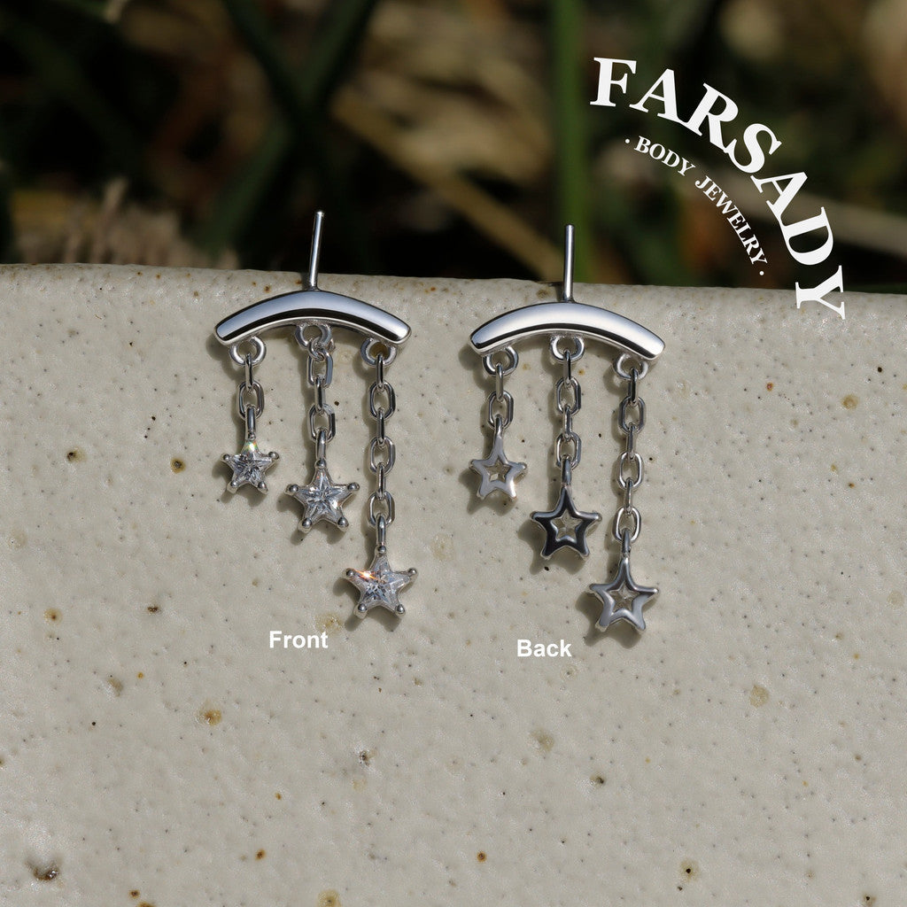 Trine Stellar - Sterling Silver Push In Stud