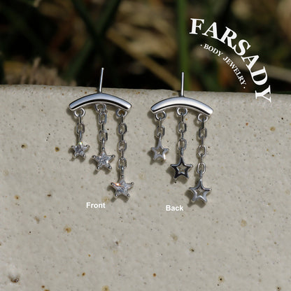 Trine Stellar - Sterling Silver Push In Stud