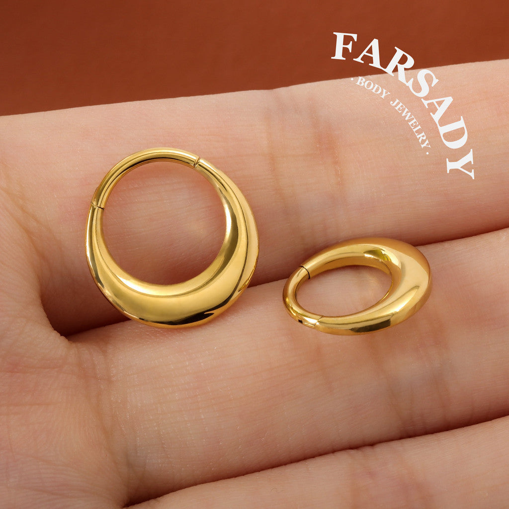 16G Titanium Moon Septum Ring  Hinged Nose Piercing Hoop Daith Helix Earring Daily Wear Accessories Gift Ready for Present Giving
