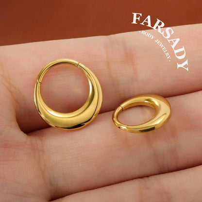 16G Titanium Moon Septum Ring  Hinged Nose Piercing Hoop Daith Helix Earring Daily Wear Accessories Gift Ready for Present Giving