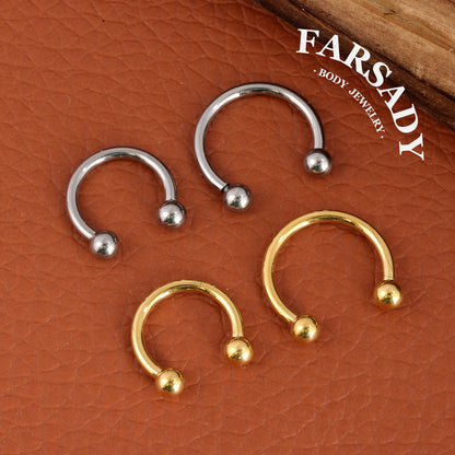 16G Titanium Inner Threaded CBR Septum Ring Daith Helix Nose Ring Cartilage Hoop Earring Round Clicker Ring Minimalist Piercing Body Jewelry For Women Men Daily Wear Piercing