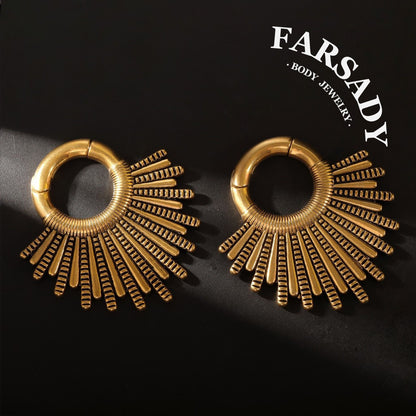 Sunshine Ear Weights High Quality Ear Hangers 2G 6mm Ear Weight Hoop Piercing Jewelry Ear Stretched Gauge Weights for Stretched Earlobe