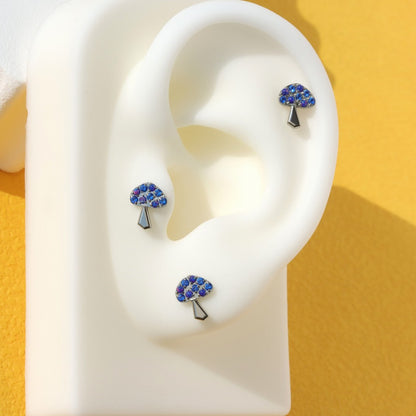 Twilight Fungi - F136 Titanium Internally Threaded Stud / Fits Cartilage Helix Tragus Lobe Nostril Piercing
