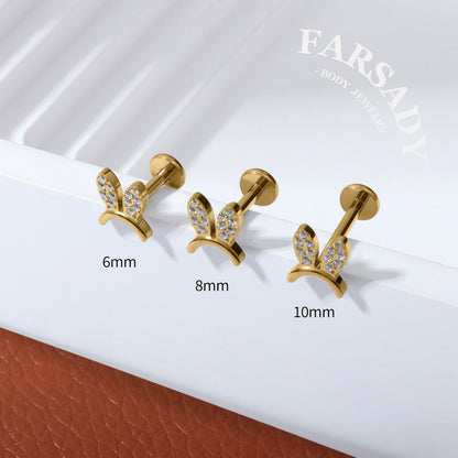 Lunar Ears - F136 Titanium Internally Threaded Stud / Fits Cartilage Helix Tragus Lobe Nostril Piercing