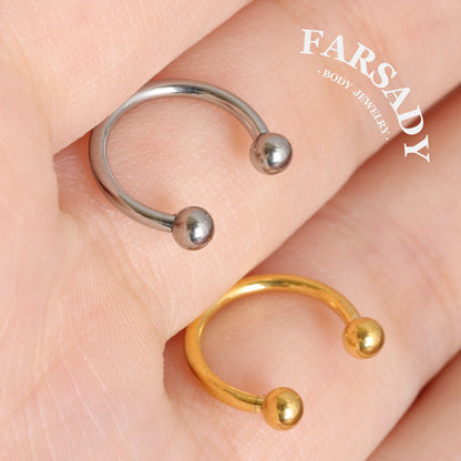 16G Titanium Inner Threaded CBR Septum Ring Daith Helix Nose Ring Cartilage Hoop Earring Round Clicker Ring Minimalist Piercing Body Jewelry For Women Men Daily Wear Piercing