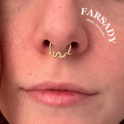 16G Titanium Snake Septum Clicker/ Snake Cartilage Earring/ Hinged Daith Hoops/ Snake Daith Ring/ Titanium Nose Hoop/ Daith Piercing/ Datih Earring
