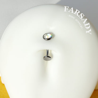 Opal Chroma - F136 Titanium Colorful CZ Replacement Tops / Fits 14G Internal Thread Belly Button Ring