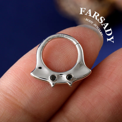 16G Manta Ray Septum Ring| Sterling Silver Daith ewelry 8mm| Original Design Septum Clicker| Gold Helix Piercing| Gothic Halloween Jewelry
