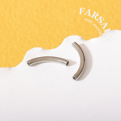 F136 Titanium Curved Navel Post - 14G Internally Threaded Belly Button Bar