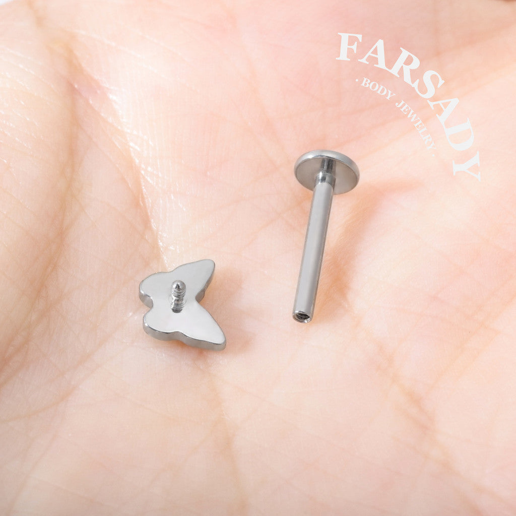 Skull Metamorph - F136 Titanium Internally Threaded Stud / Fits Cartilage Helix Tragus Lobe Nostril Piercing