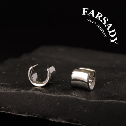 Curva Lenis - 316L C-Shape Ear Tunnels / Fits 00G Stretched Ear Lobes Plugs