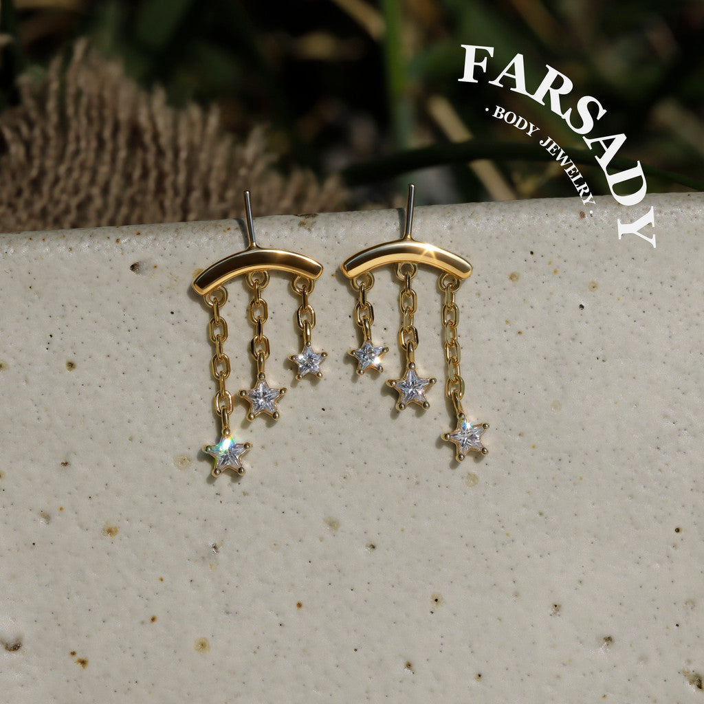 Trine Stellar - Sterling Silver Push In Stud