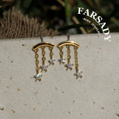 Trine Stellar - Sterling Silver Push In Stud