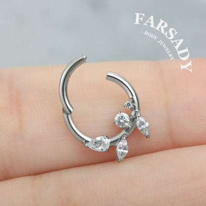 Branch Inspired - ASTM F136 Titanium Hinged Clicker Hoop / Fits 16G Septum Ring Helix Conch Cartilage Earring