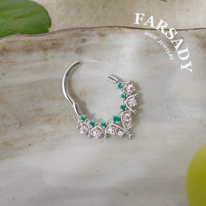 Sterling Silver Enchanted Starburst 16G Daith Earring Hoop, Sterling Silver Hoop Earrings, 8mm Daith Clicker, Helix Ring, Septum Ring, Septum Clicker Gold