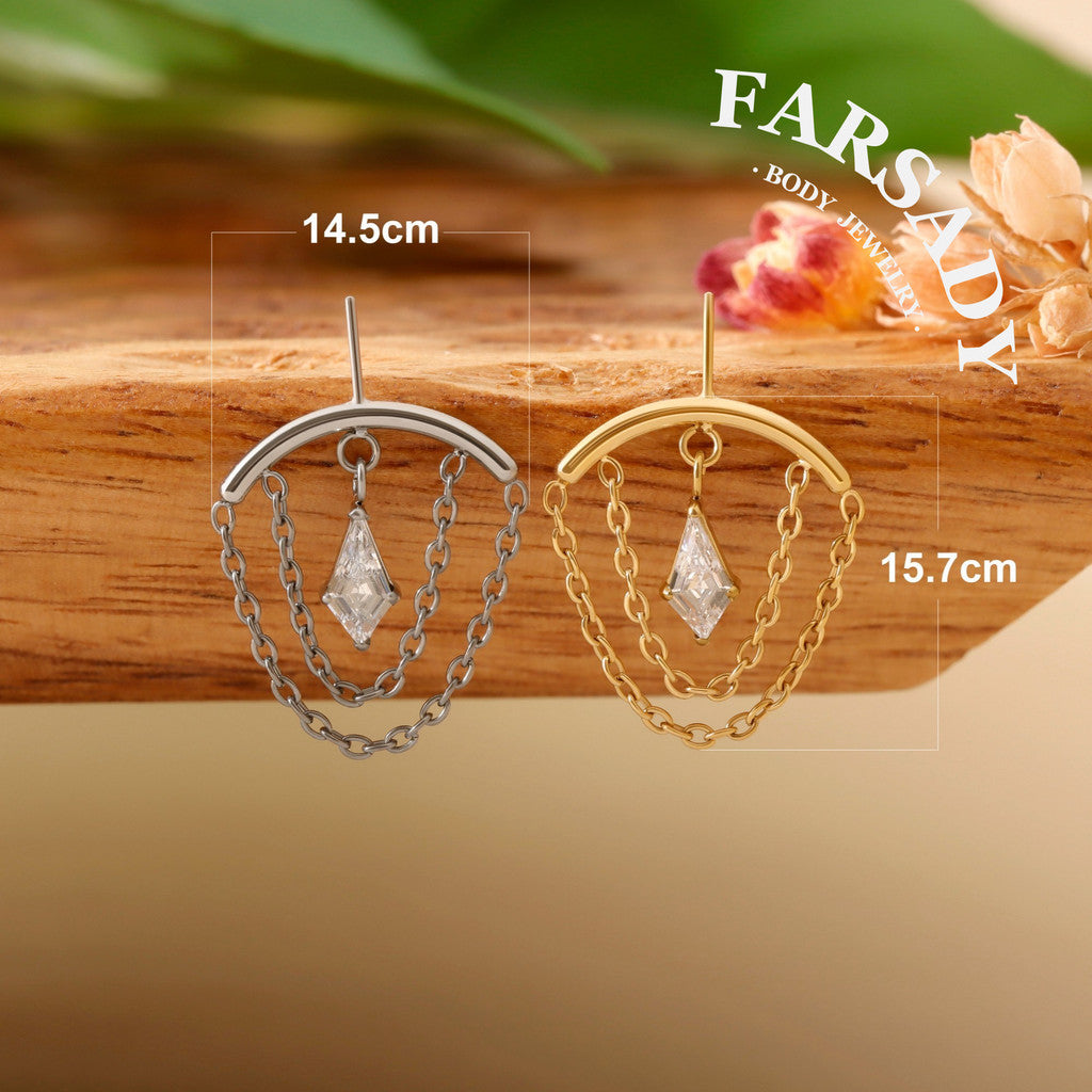 Mid Glint - F136 Titanium Threadless Stud / Fits Vertical Helix Hidden Rook Earring