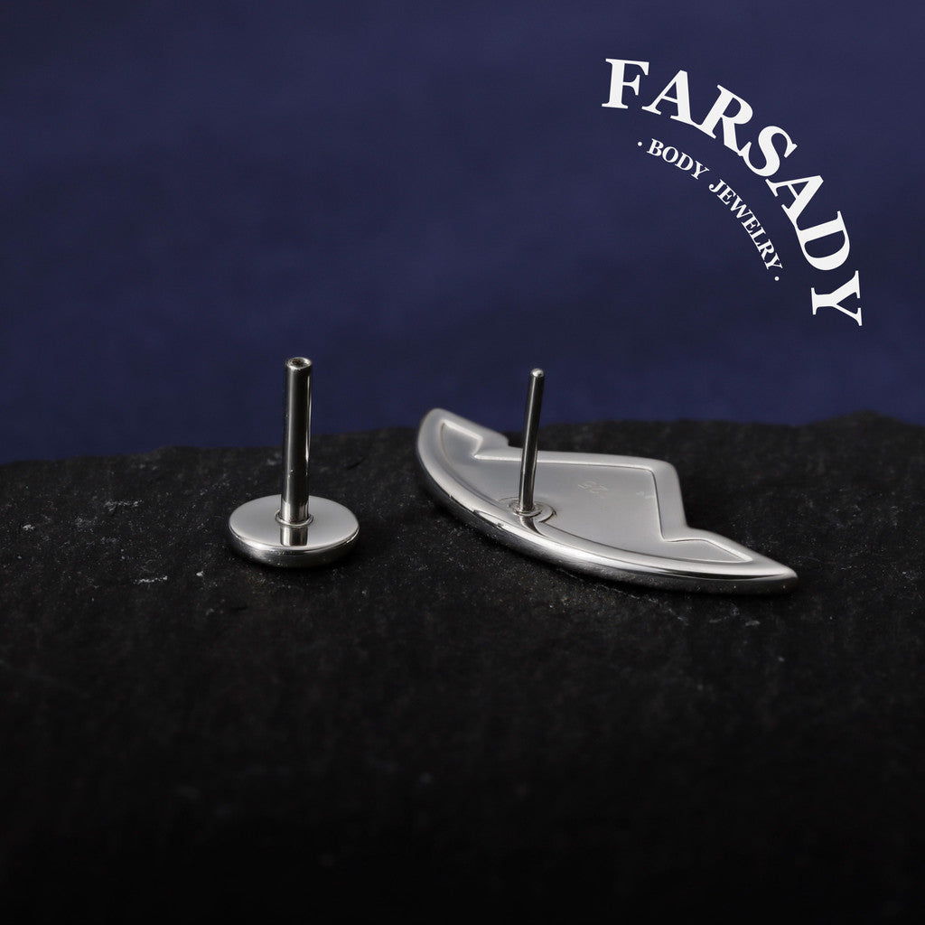 Crest Sprout - 925 Silver Threadless Stud / Fits Cartilage Helix Tragus Lobe Nostril Piercing
