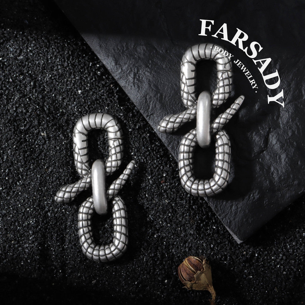 Serpens Volutus - 316L Magnetic Hinged Ear Weights / Fits 3G 2G Stretched Ear Lobes Tunnels Plugs