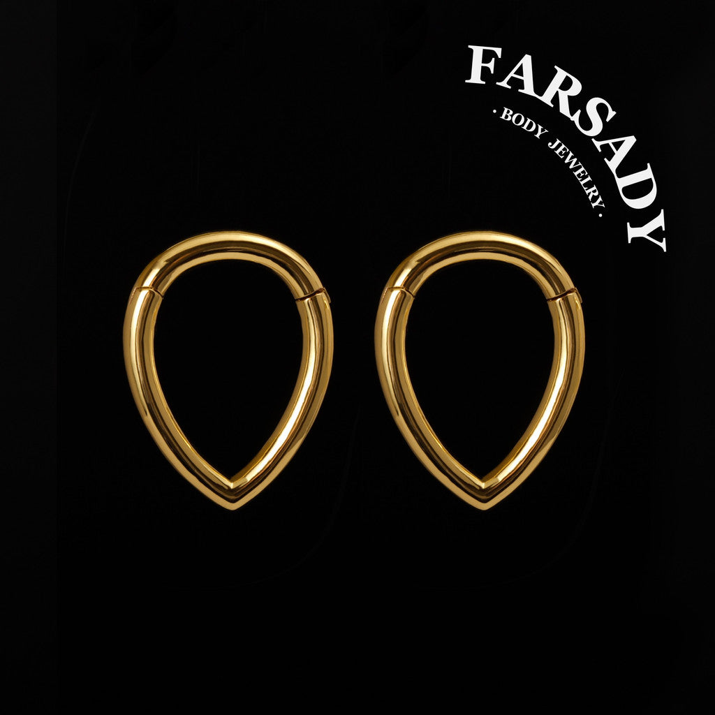 V Curve - 316L Hinged Clicker Ear Weights / Fits 3G 2G Stretched Ear Lobes Tunnels Plugs