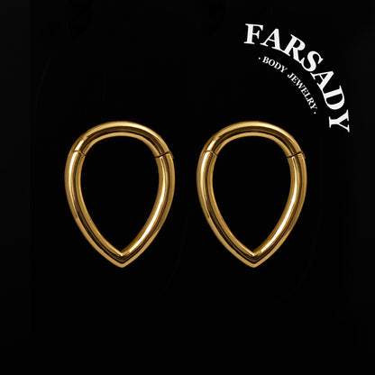 V Curve - 316L Hinged Clicker Ear Weights / Fits 3G 2G Stretched Ear Lobes Tunnels Plugs