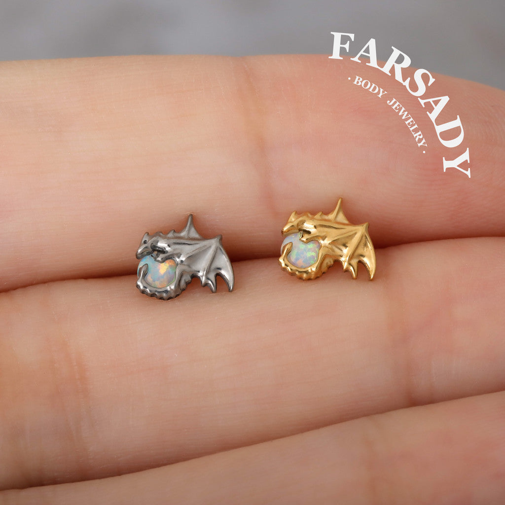 Dragon Opal - F136 Titanium Internally Threaded Stud / Fits Cartilage Helix Tragus Lobe Nostril Piercing