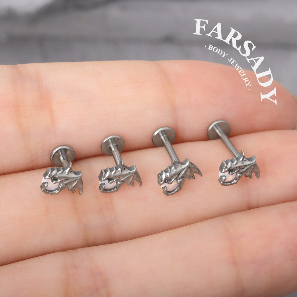 Dragon Opal - F136 Titanium Internally Threaded Stud / Fits Cartilage Helix Tragus Lobe Nostril Piercing