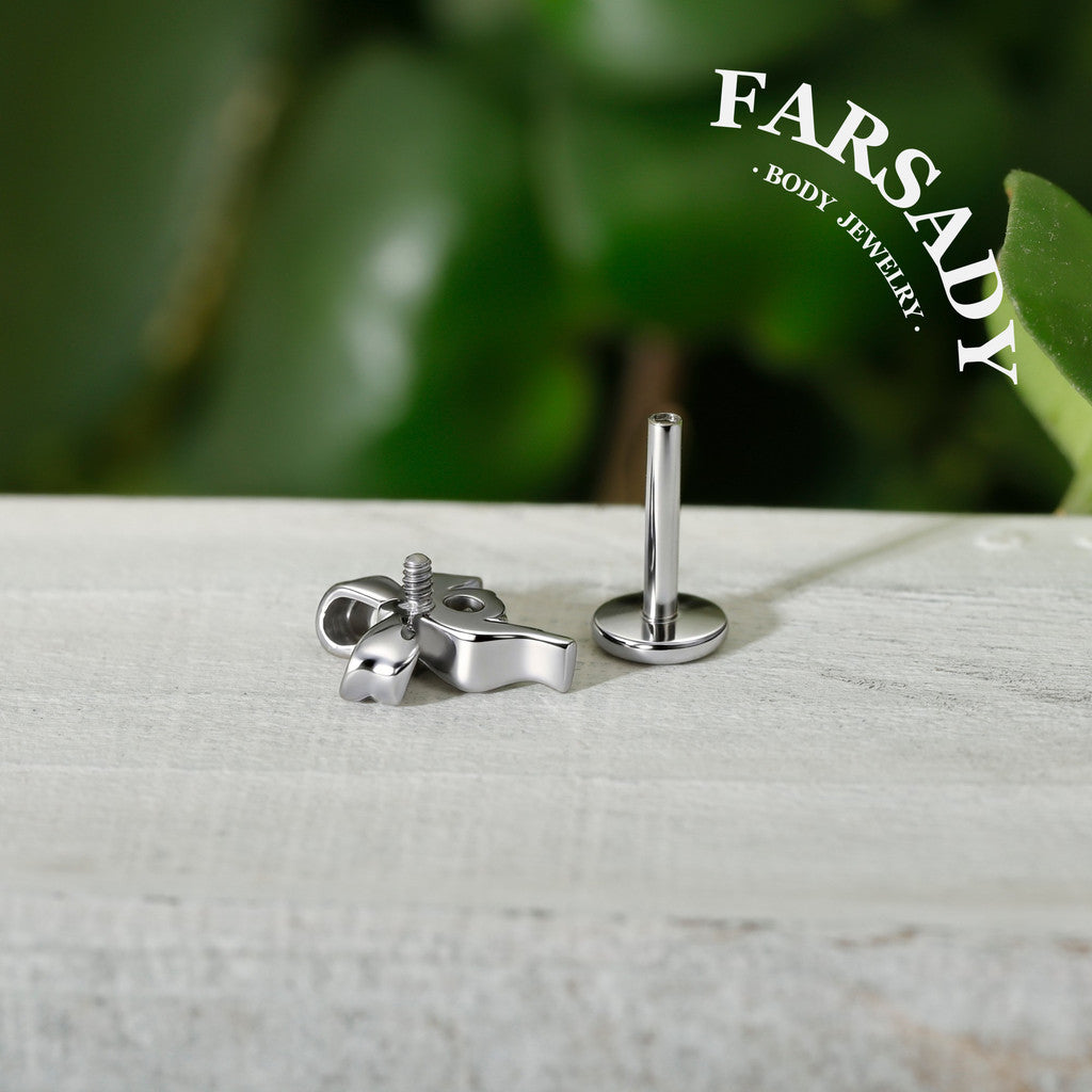 Glow Ribbon - F136 Titanium Internally Threaded Stud / Fits Cartilage Helix Tragus Lobe Nostril Piercing