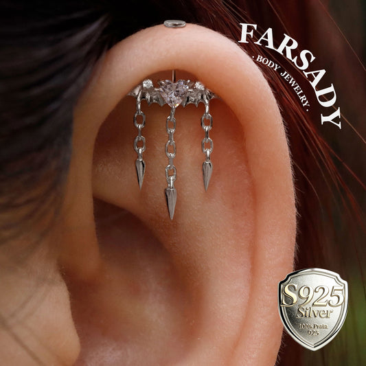 Ivory Wraith - 925 Silver Threadless Stud
