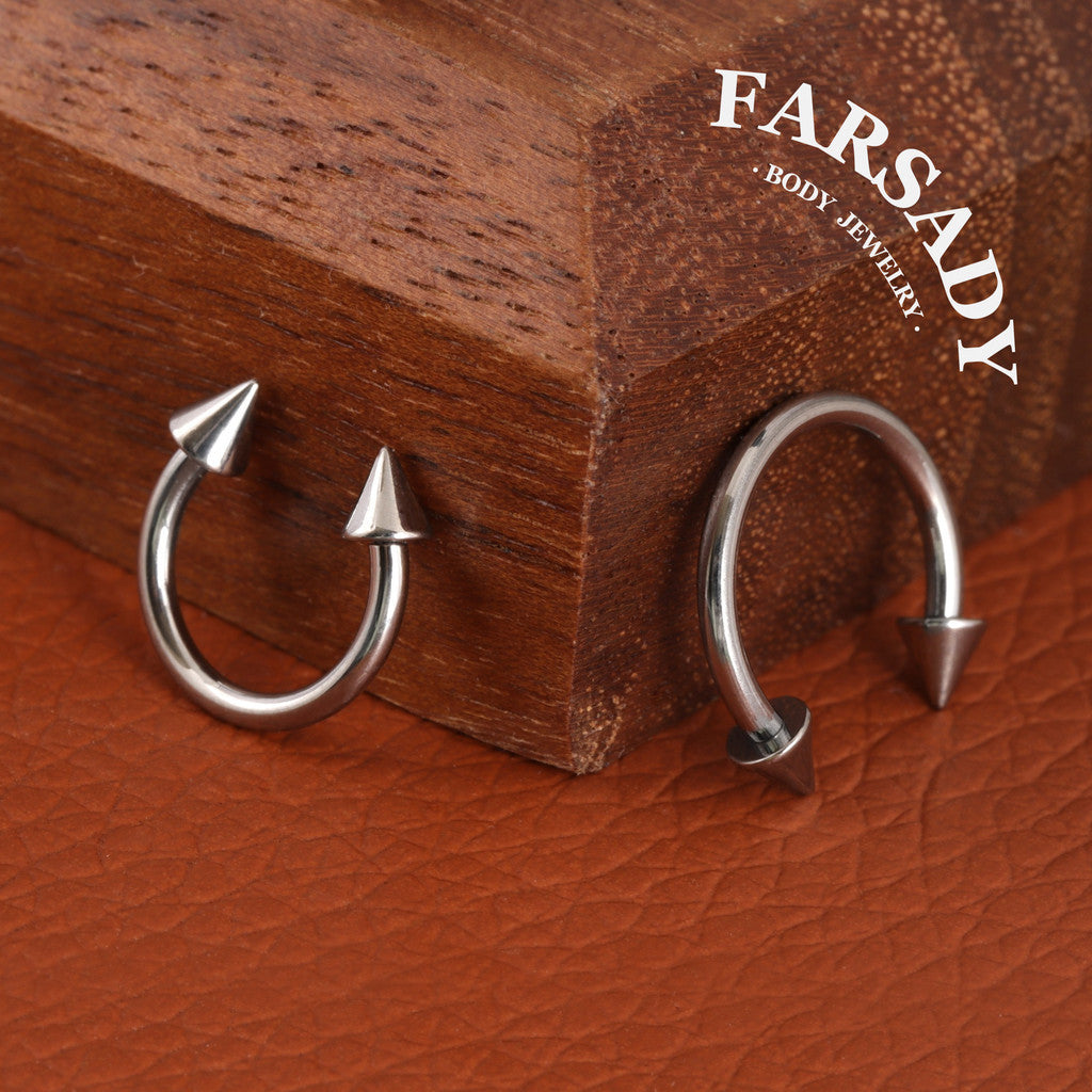 16G Titanium Point CBR Daith Earrings, Internally Threaded Nose Ring, Silver Gold 8mm 10mm Daith Helix Conch Hoop Earring, Horseshoe ring