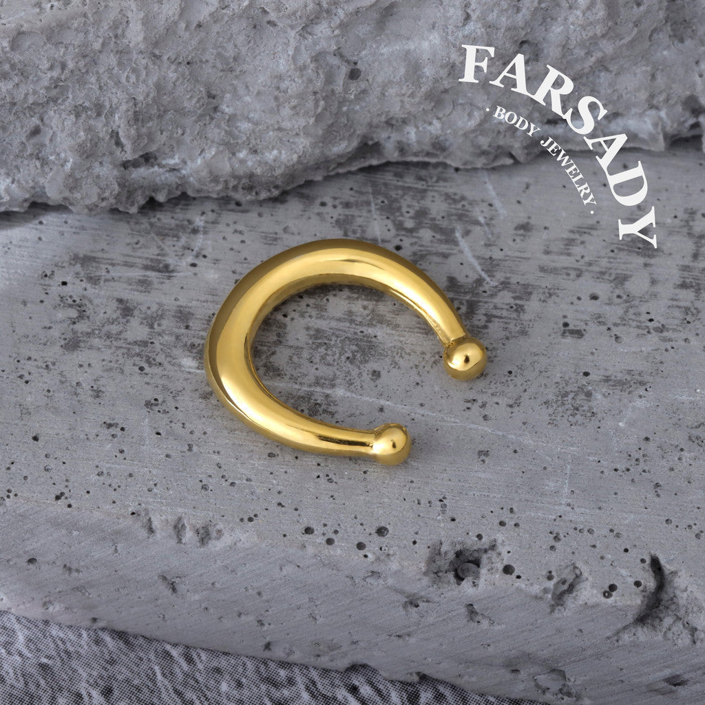 Minimal Unadorned Hoof - 316L Fake Nose Ring C-Hoop Piercing / Fit Non-Pierced Septum Ring