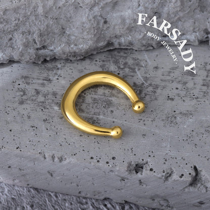 Minimal Unadorned Hoof - 316L Fake Nose Ring C-Hoop Piercing / Fit Non-Pierced Septum Ring