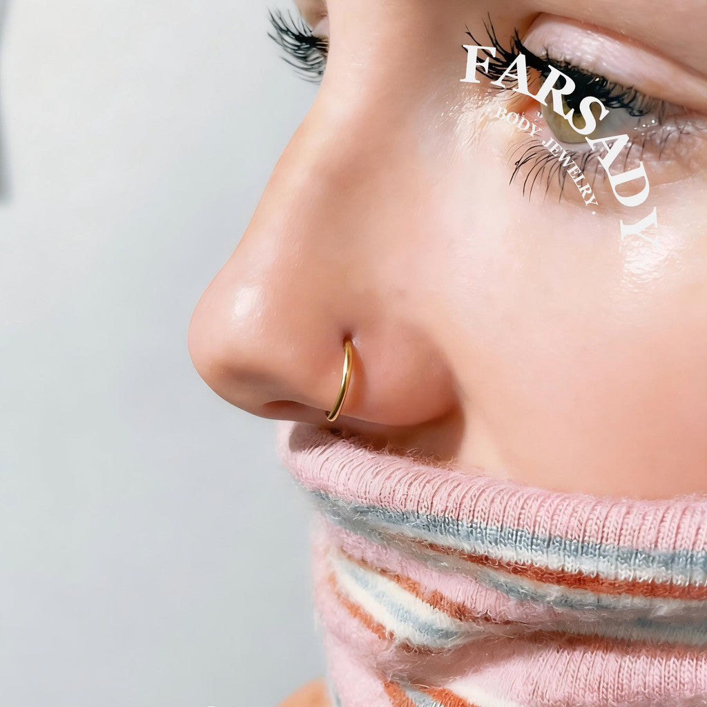 3pcs 18G/20G Titanium Nose Rings Hoops - Double Hoop Nose Ring  Hinged CZ Piercing Jewelry Septum Clicker Rings Cartilage Earring Helix Rook Tragus Daith 6mm/8mm/10mm