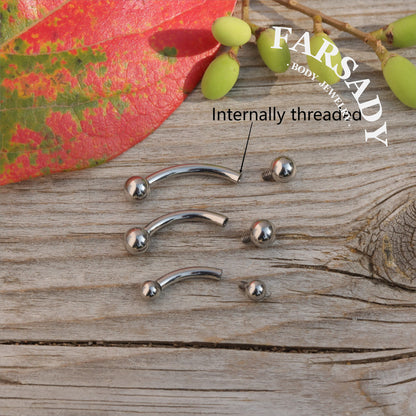 14G Titanium Tiny Ball Belly Button Ring Silver Internally Threaded Barbell 8mm 10mm 12mm Navel Piercing Non Healed Friendly Daily Wear Gift for Her
