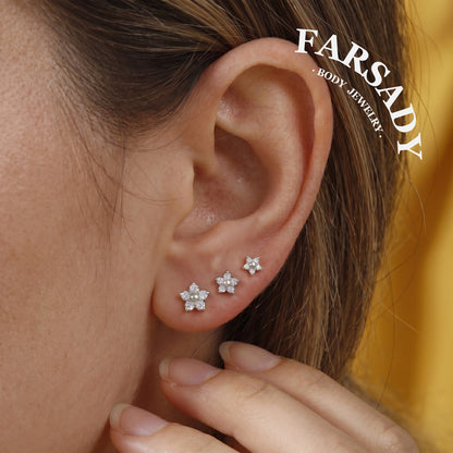 Petal Spark - F136 Titanium Replacement Tops / Fits Internal Thread Ear Studs