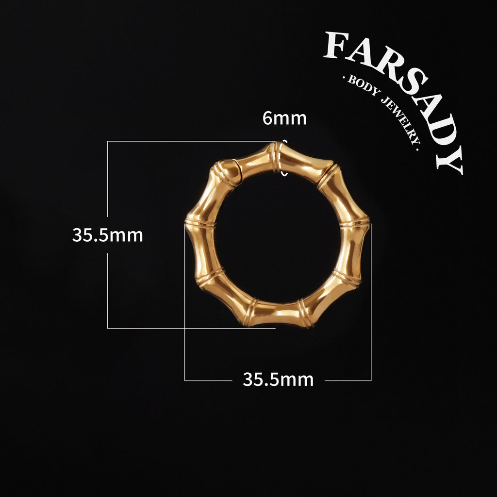Bambus Annulus - 316L Magnetic Hinged Ear Weights / Fits 3G 2G Stretched Ear Lobes Tunnels Plugs
