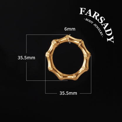Bambus Annulus - 316L Magnetic Hinged Ear Weights / Fits 3G 2G Stretched Ear Lobes Tunnels Plugs