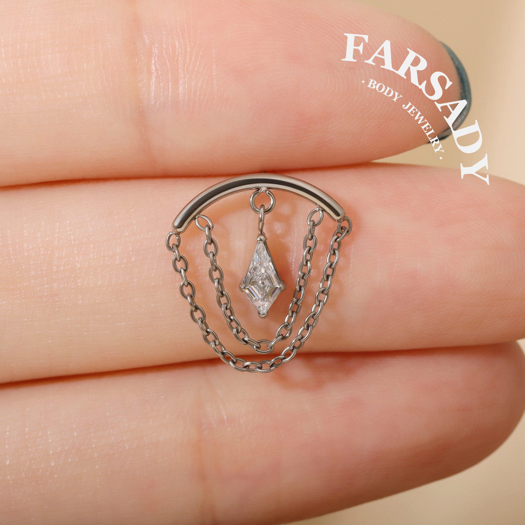 Mid Glint - F136 Titanium Threadless Stud / Fits Cartilage Helix Tragus Lobe Earring