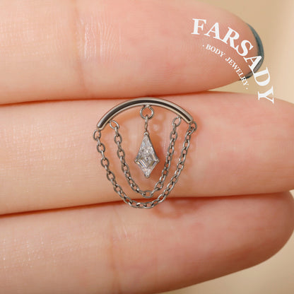 Mid Glint - F136 Titanium Threadless Stud / Fits Cartilage Helix Tragus Lobe Earring