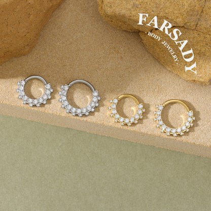 Star Wreath - ASTM F136 Titanium Hinged Clicker Hoop / Fits 16G Septum Ring Helix Conch Cartilage Earring